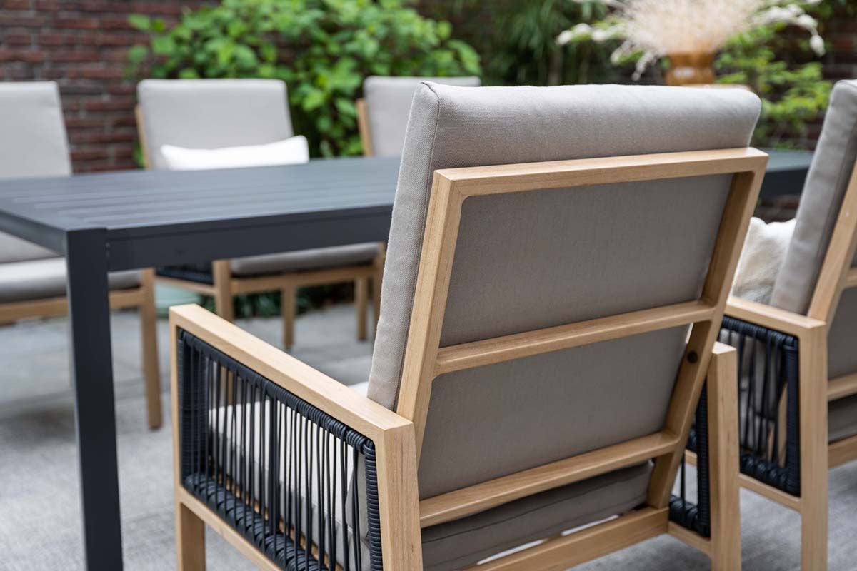 GARDEN Impressions Decala dining Stuhlalu hell Teaklook/des. Taupe