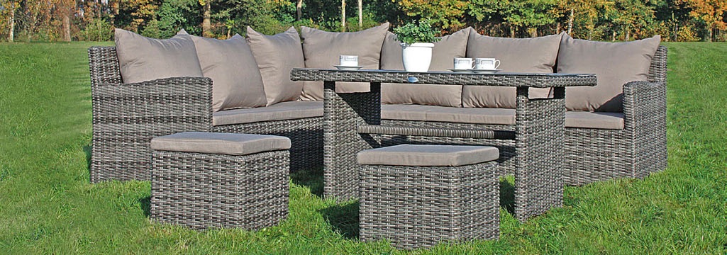 Lounge-Eckgruppe OMBRE Kunststoffgeflecht/Aluminiumgestell