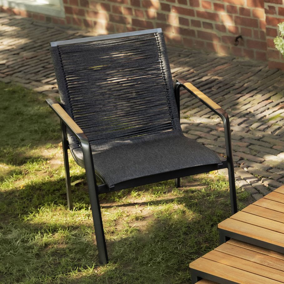 Kettler DIAMOND Loungesessel anthrazit Aluminium/Rope/Teakholz