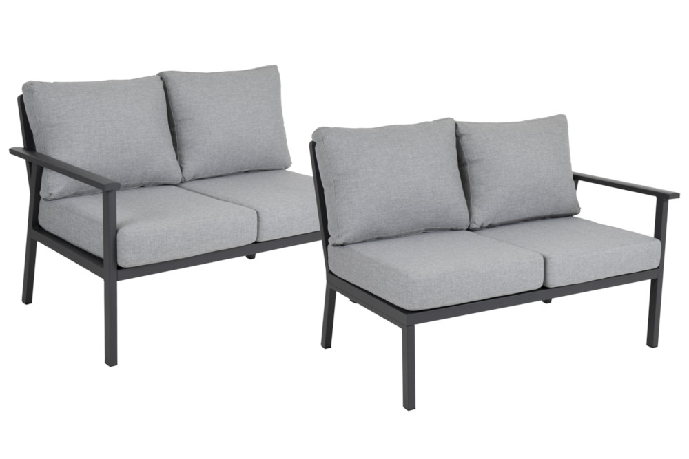 Brafab Samvaro Eckgruppe anthrazit/pearl grey mit Keramik Tischplatte