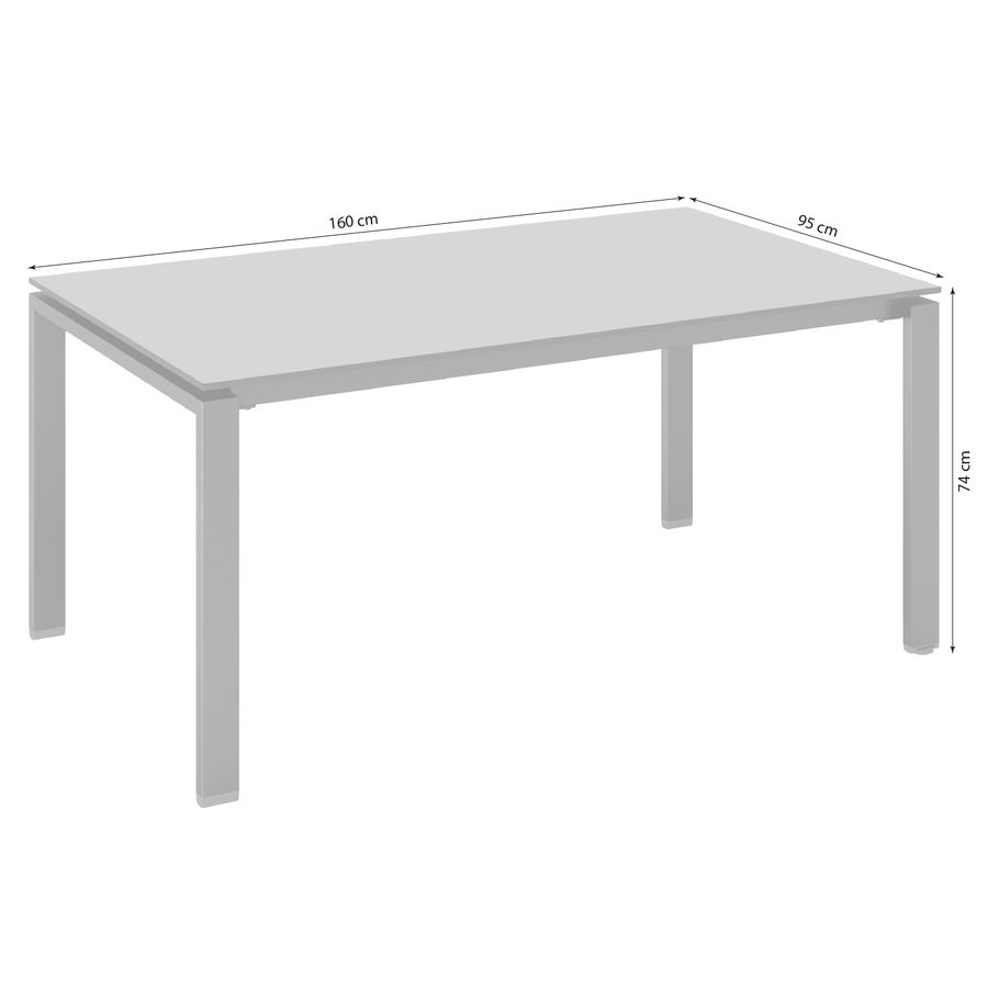 KETTLER FLOAT Tisch 220x95 cm anthrazit mit HPL Marmor