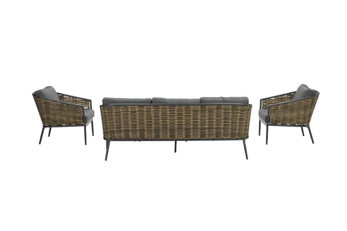 GARDEN Impressions Bali Loungeset 5-teilig - carbon black/natur borke