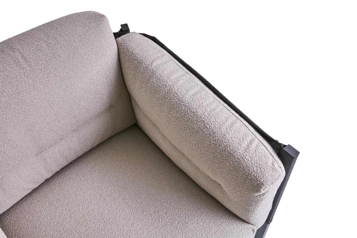 Brafab Lounge Sessel Delux Teddy Beige/Black