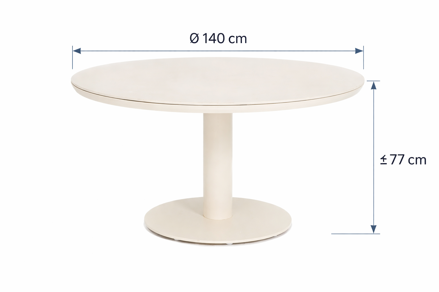 Apple Bee Melville Tisch Oyster D140 cm mit HPMS Steinplatte