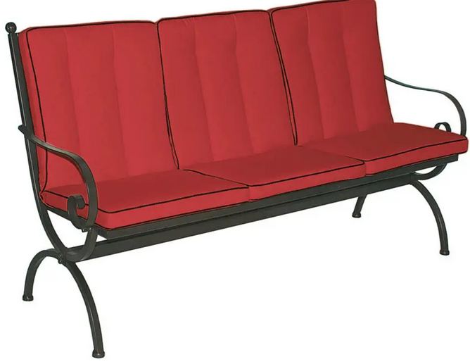 MBM Sitz-Rückenkissen rot m. schw. Keder für Bank Romeo Elegance 3-Sitzer