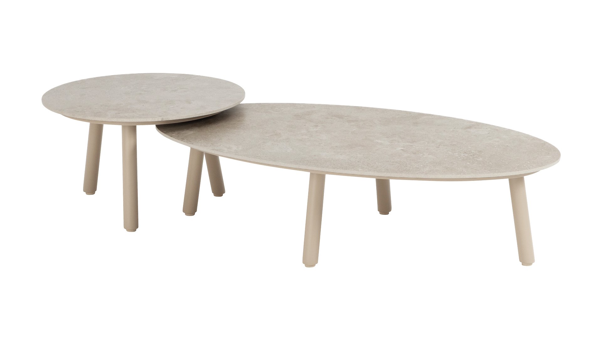 Taste by 4 Seasons Outdoor Kaffeetisch oval 120x65 cm Salute Latte/Grau