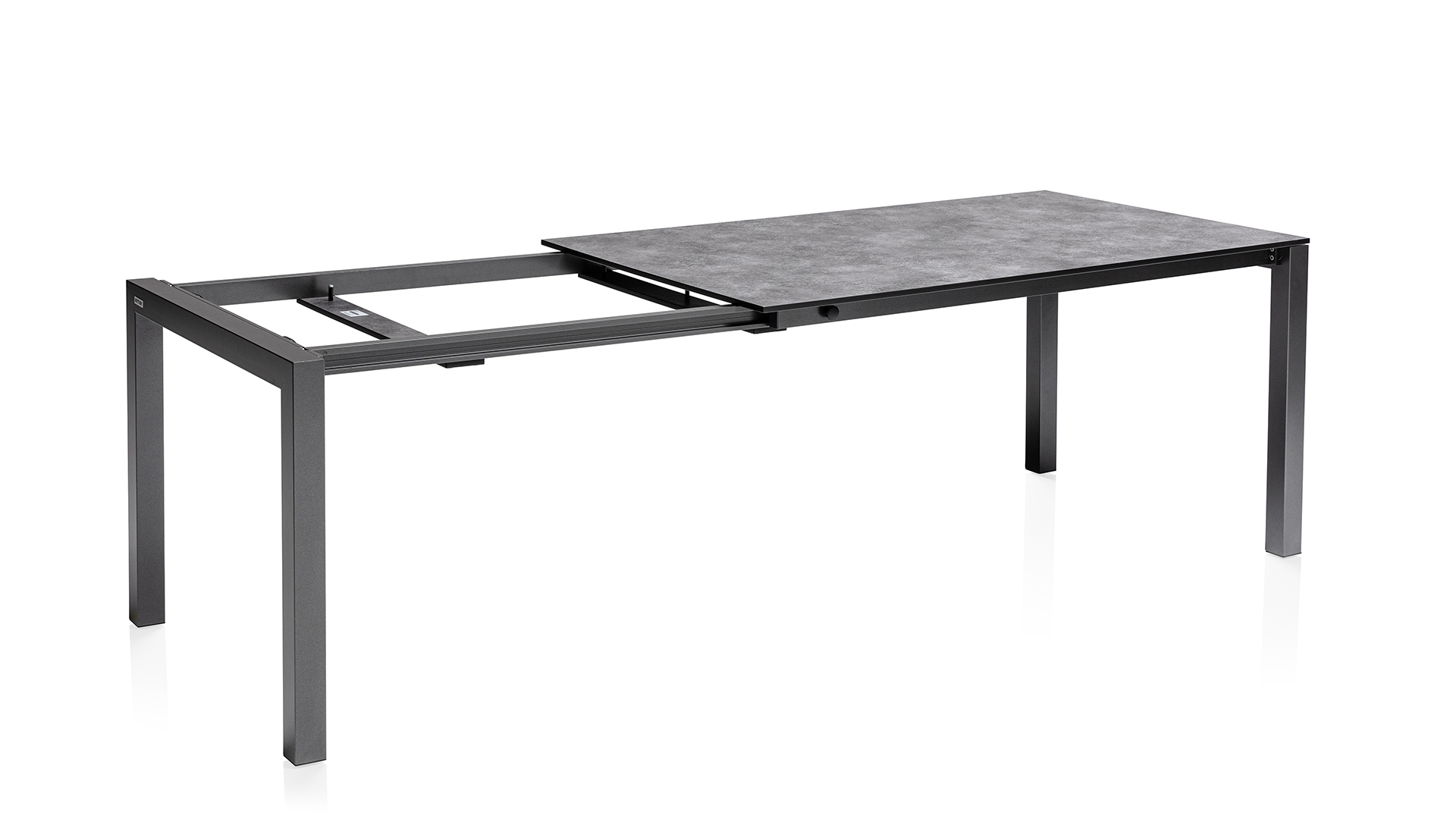 Kettler CUBIC HPL- Ausziehtisch 140/210x70 mit 6 Rasmus Stapelstuhl anthrazit