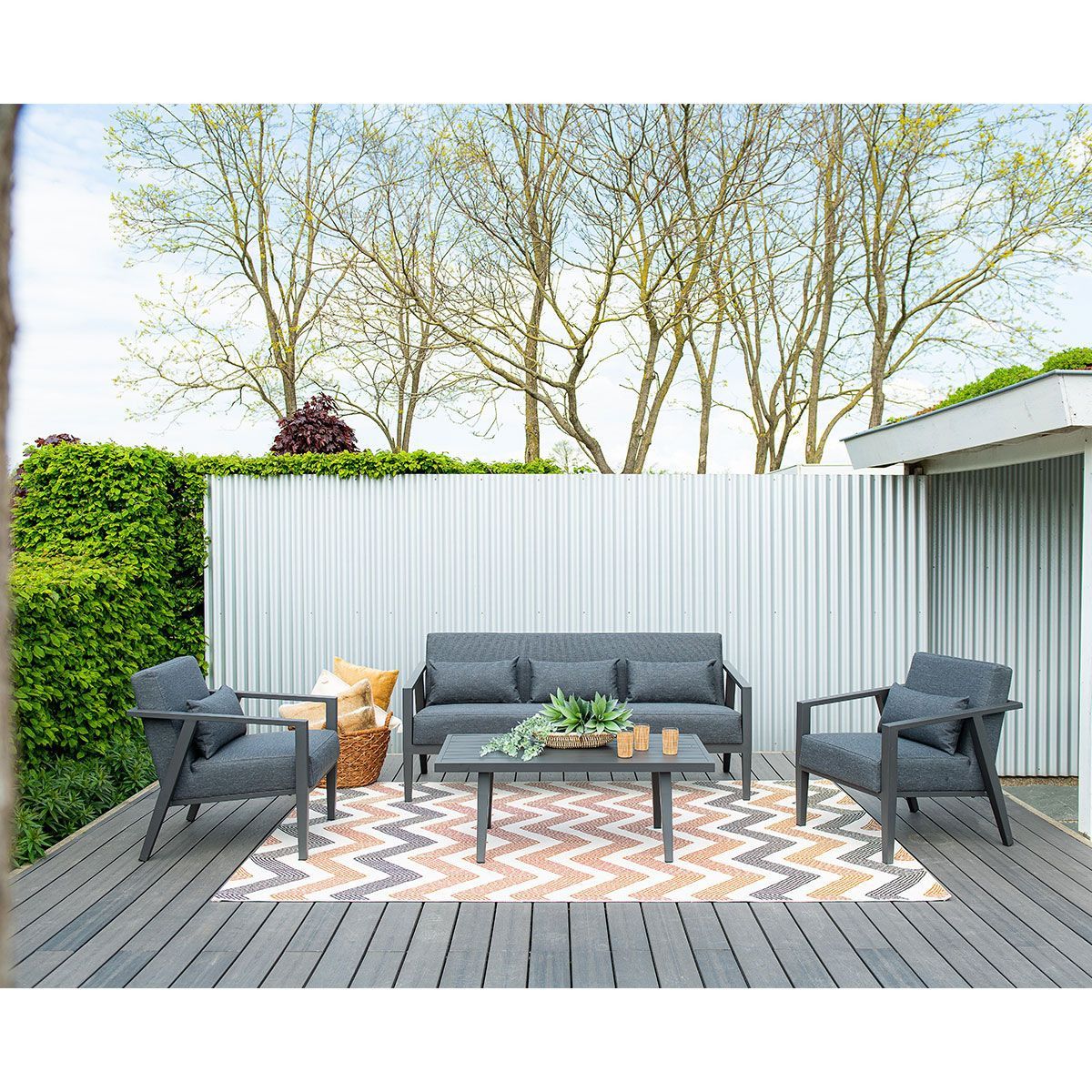 GARDEN Impressions Morlaix Lounge Set 4-teilig carbon black/anthrazit