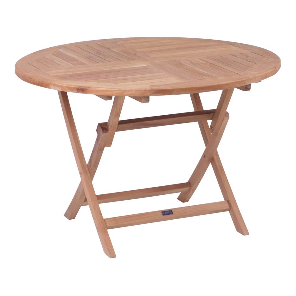 Zebra Poker Tisch rund Ø110 cm Teak
