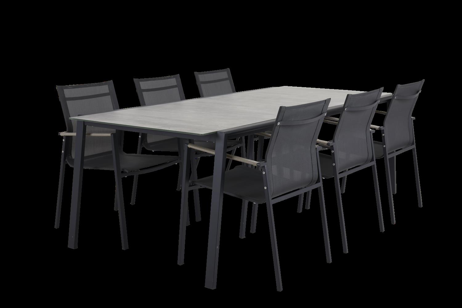 Brafab Lyra Esstisch 220x100 x H73 cm mit Glasplatte