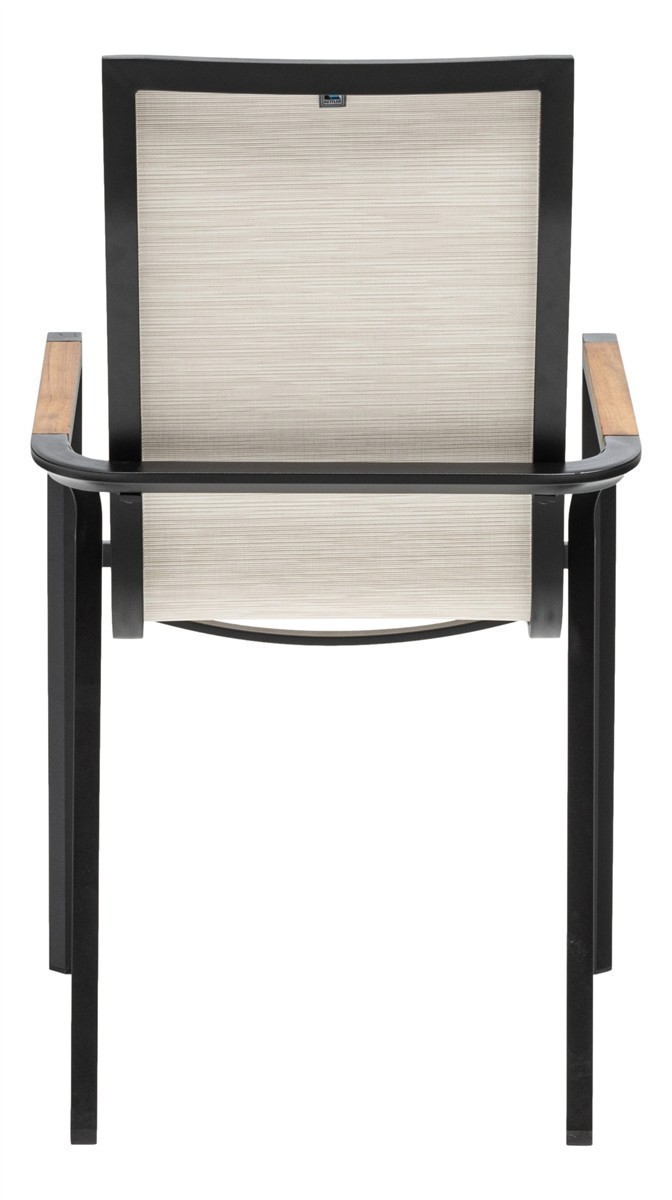 KETTLER SENSE Tischset schwarz matt/ beige 95 x 95 cm Kettalux anthrazit