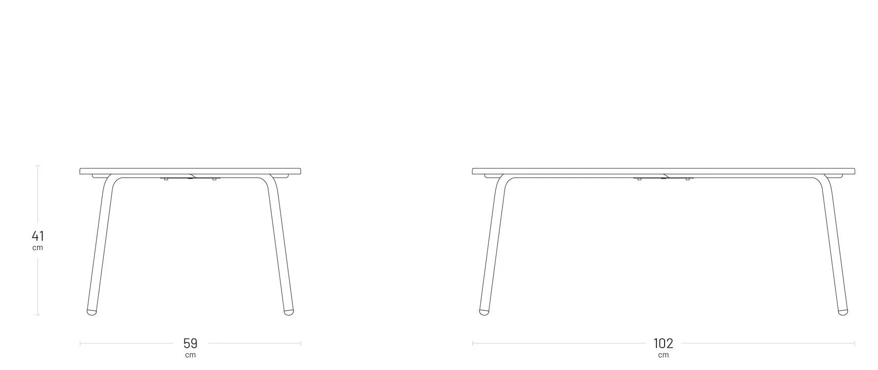 Lafuma Vence Loungetisch 59 x 102 cm Stahl Titane