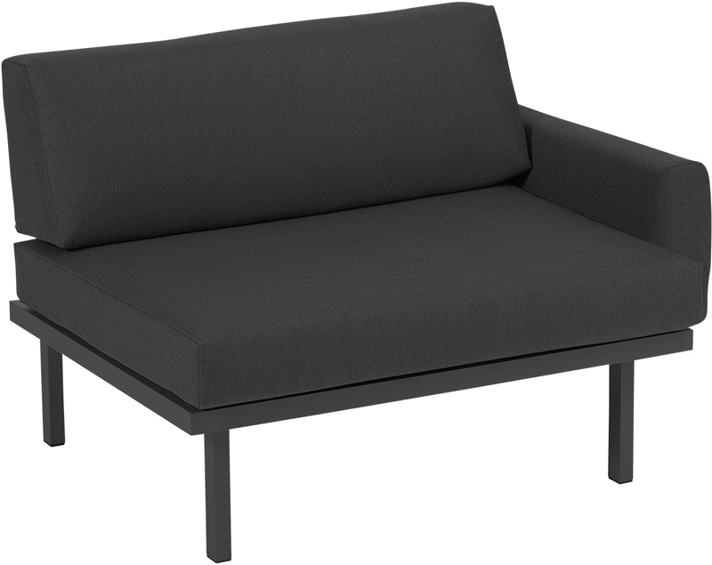 Karasek Modul Sylt 100x84 gepolsterte Armlehne links D10 sooty carbon