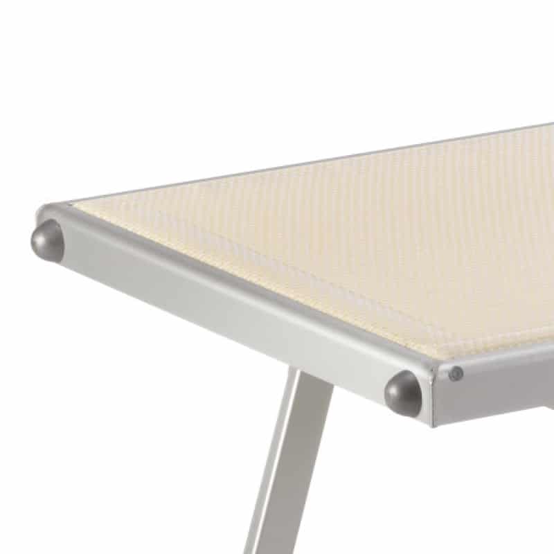 Ramberti Strandliege Bibione Silber/Beige meliert mit Sonnendach