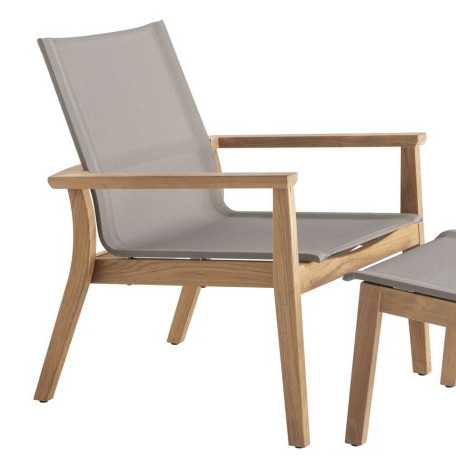 ARCO Lugano Deck Chair Loungesessel Teakholz anthrazit PVC Sunbrella