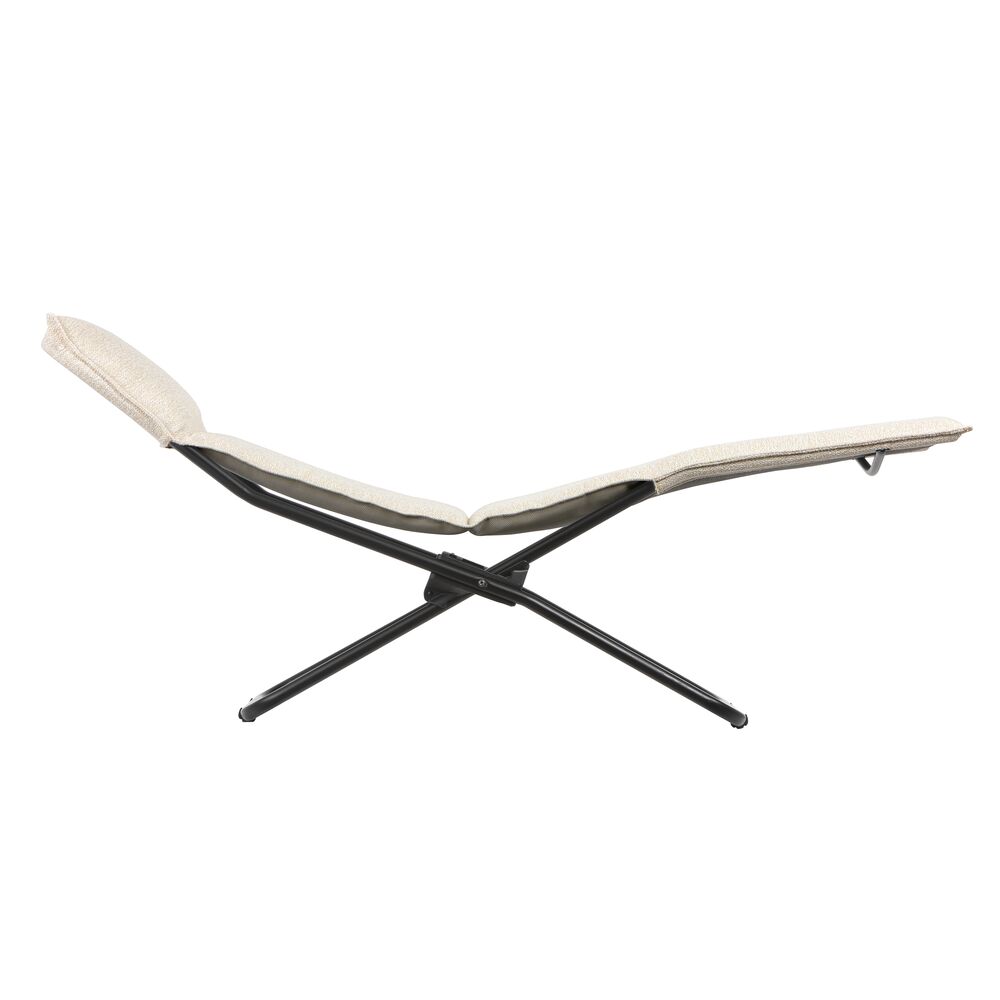 Lafuma Chaise Lounge NIKSEN Noir/Crème