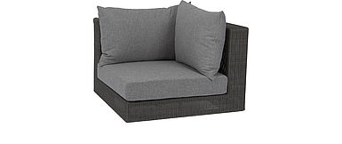 Stern KORPUS ECKELEMENT FONTANA MIT GEFLECHT BASALTGRAU UND KISSEN 100% POLYESTER DESSIN GRAU MELIERT