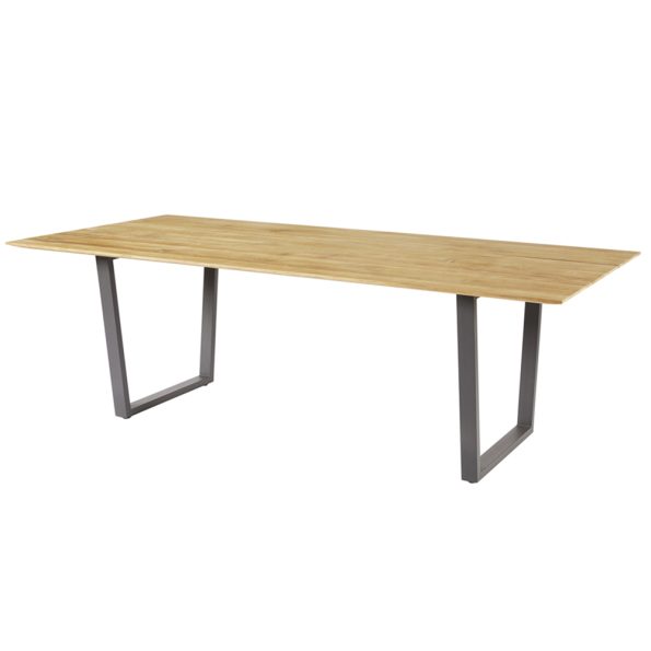 Diamond Garden Kufentsich Oxford 220x100 cm Fase/Edelstahl Dunkelgrau/Recycled Teak Natur