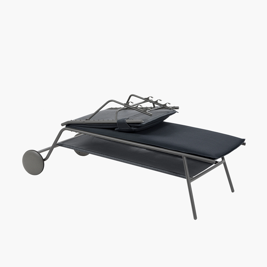 Lafuma MIAMI II hoch ESSENTIEL Sonnenliege BeComfort® Titane/Dark Grey