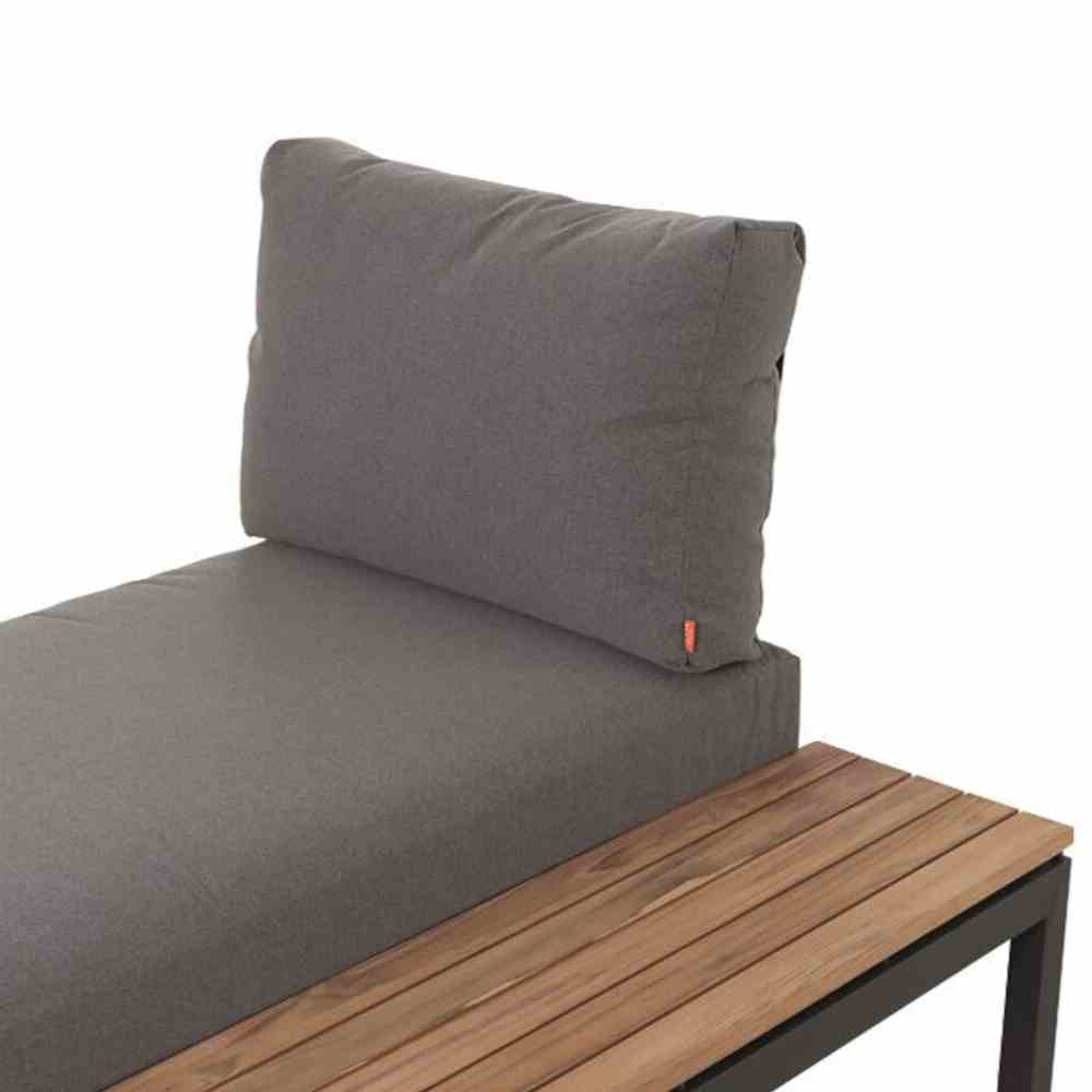 Siena Garden ALVIDA Recamiere links Aluminium/Teak matt anthrazit/schwarz/grau