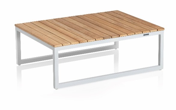 Kettler Lounge Tisch 95x70x34 OCEAN SKID weiß/ teak FSC 100%