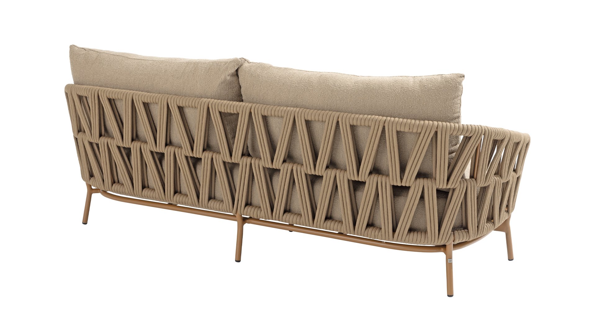 4 Seasons Outdoor Biarritz Sofa 3-Sitzer mit 3 Kissen Boucle Amber/Braun