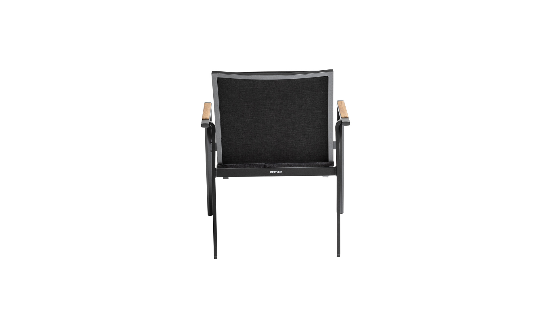 Kettler DIAMOND Loungesessel, anthrazit/ sooty, Aluminium/Outdoorgewebe/Teakholz