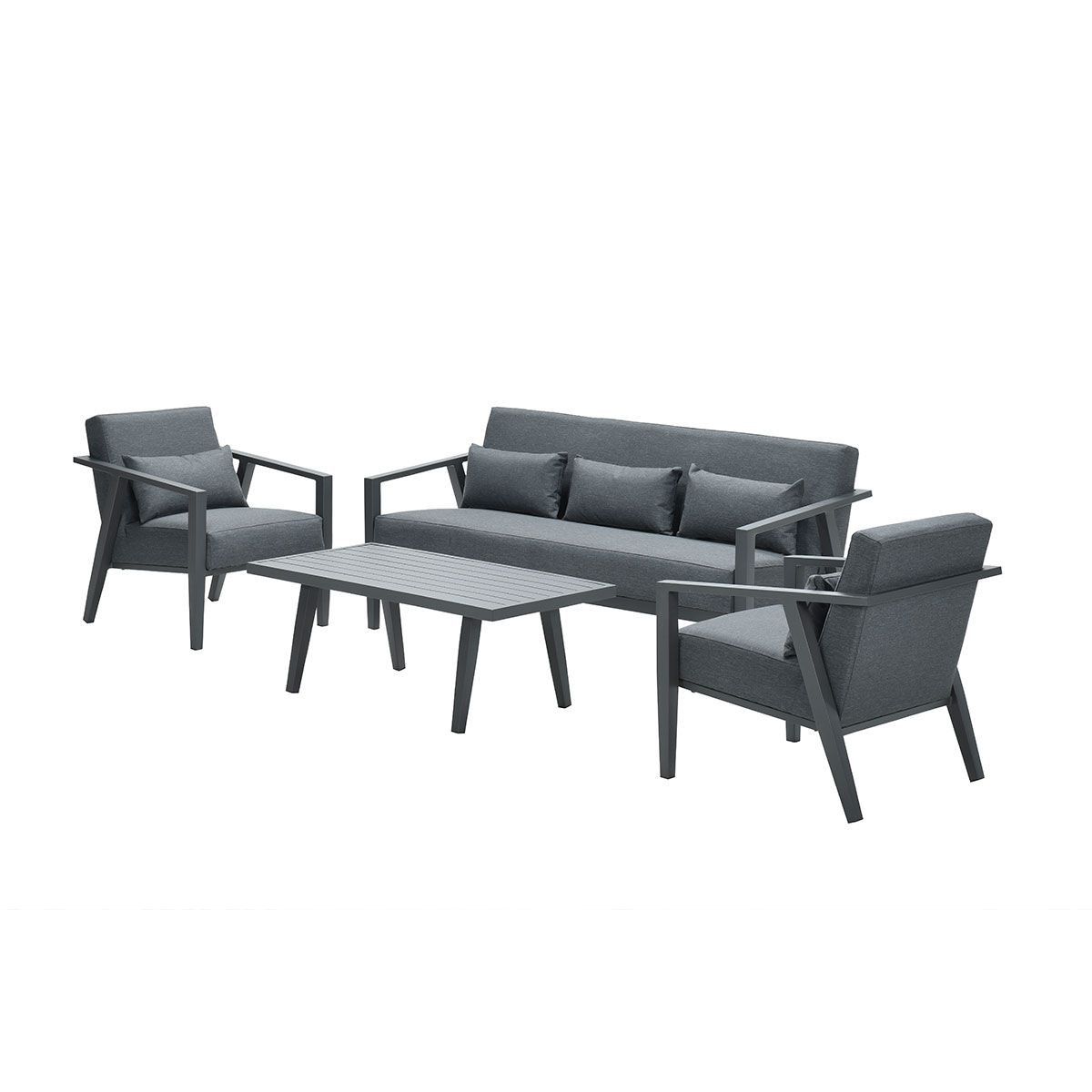 GARDEN Impressions Morlaix Lounge Set 4-teilig carbon black/anthrazit