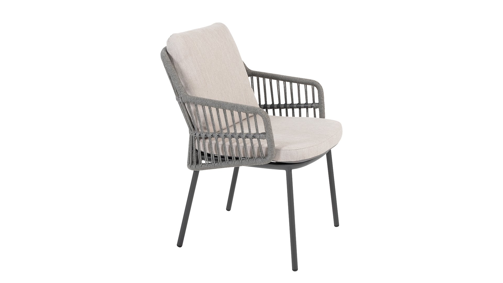 Taste by 4 Seasons Outdoor Alicante Dining Sessel mit 2 Kissen anthrazit/grau