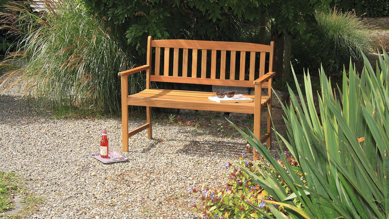 Acamp Woody Bank 2 Sitzer teakfarben 110 x 56 x 86 cm