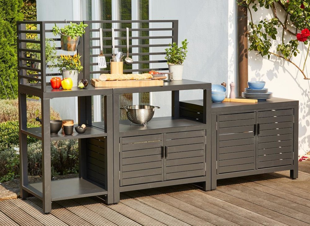 Siena Garden TEXAS Outdoor-kitchen Set 3-teilig matt anthrazit