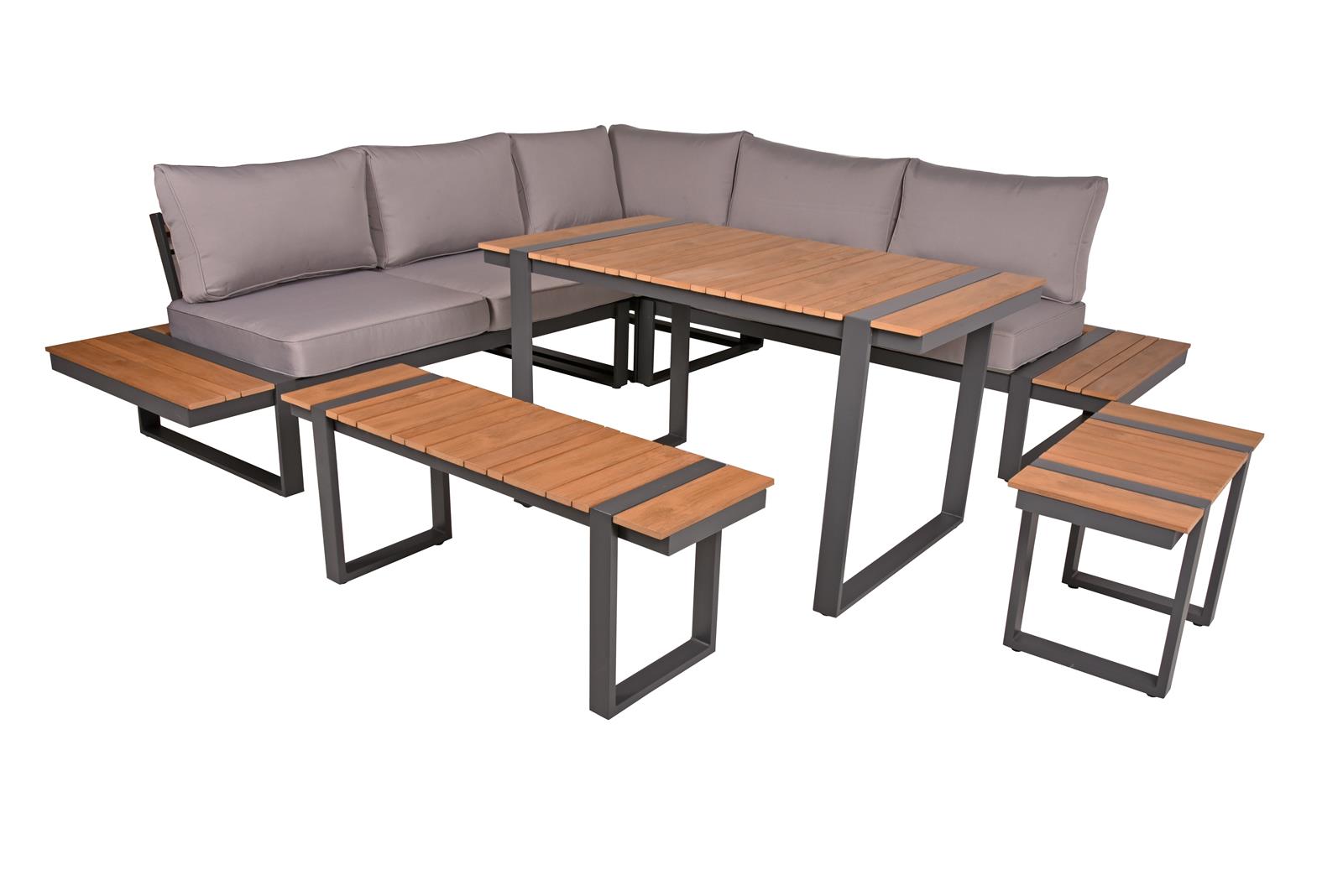 Lounge-Eckgruppe BELLINDA 6-tlg. Aluminium