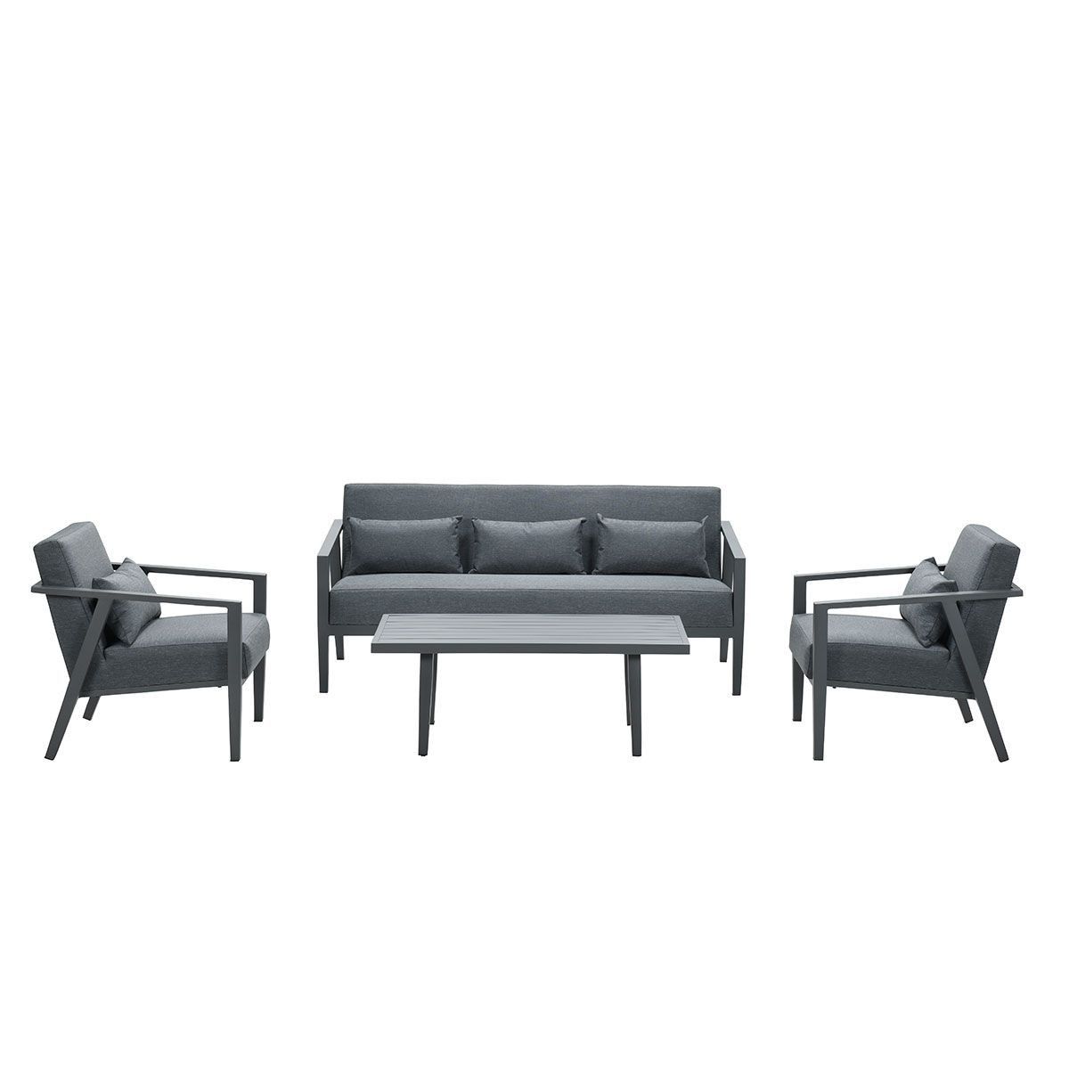 GARDEN Impressions Morlaix Lounge Set 4-teilig carbon black/anthrazit