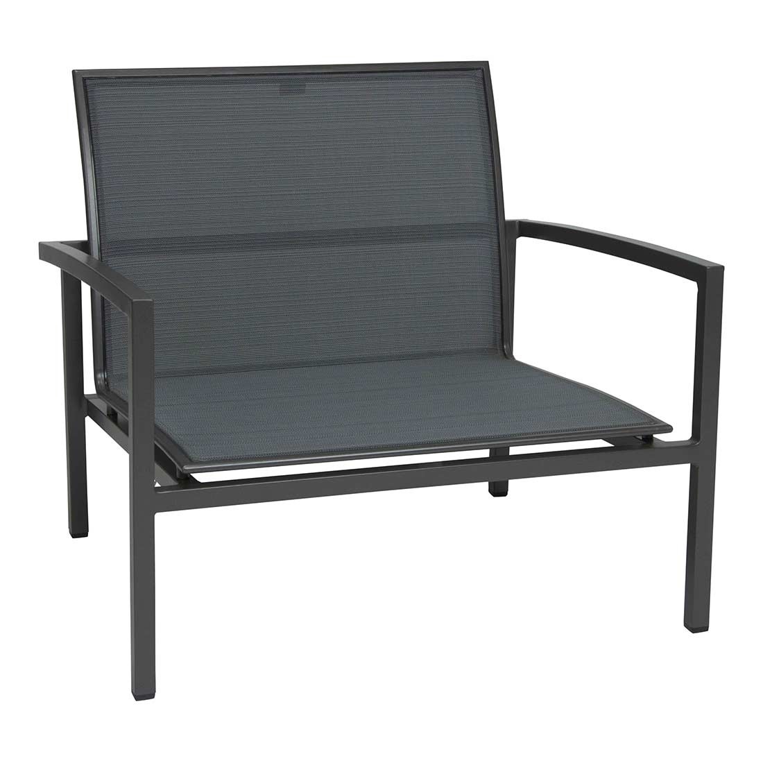 Stern Lounge-Sessel Skelby Aluminium anthrazit mit Bezug Textilen karbon