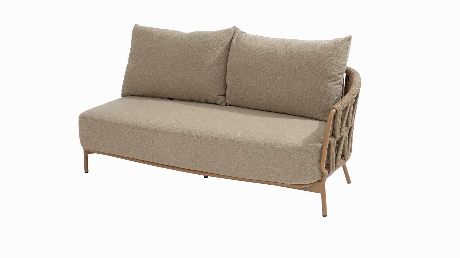 4 Seasons Outdoor Biarritz Sofa 2.5-Sitzer mit 3 Kissen Boucle Amber/Braun