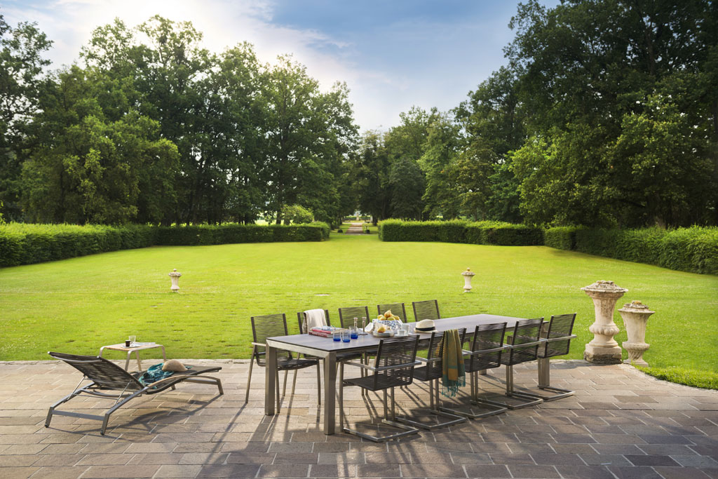 Diamond Garden Atlanta Liege ­Edelstahl/Rope-Mocca / Armlehne Teak