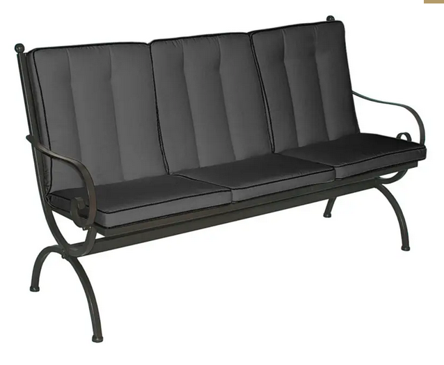 MBM Sitz-Rückenkissen anthrazit m. schw. Keder für Bank Romeo Elegance 3-Sitzer