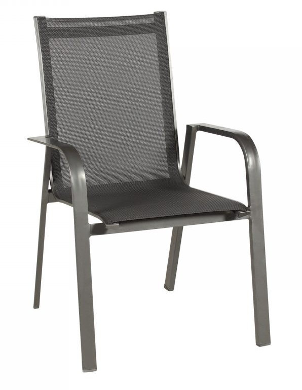 Kettler CUBIC HPL- Ausziehtisch 140/210x70 mit 6 ACAMP Stapelstuhl anthrazit
