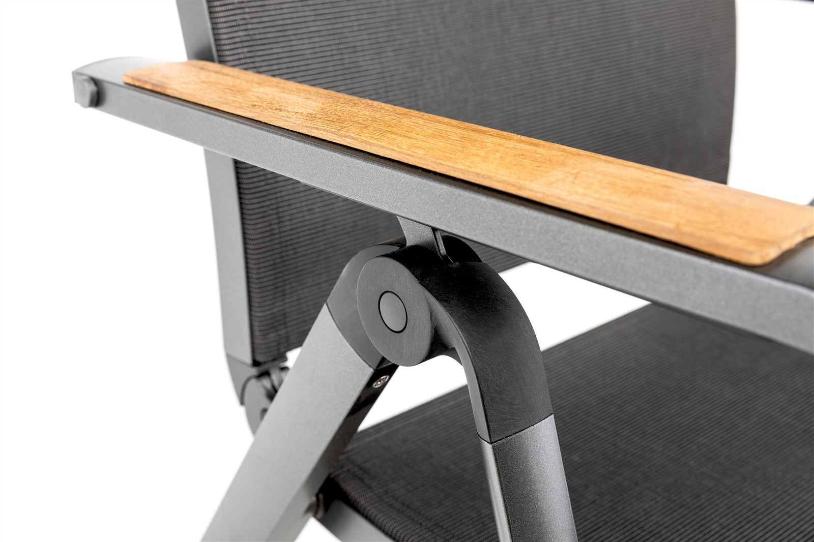 KETTLER DIAMOND Multipositionssessel Aluminium/Outdoorgewebe, Armlehne Teak anthrazit/ charcoal