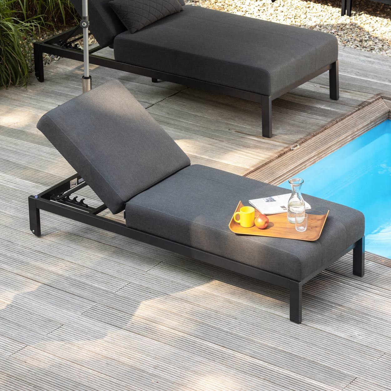 KETTLER Sonnenliege PURE City Line, anthrazit/ sooty, Aluminium/Sunbrella®