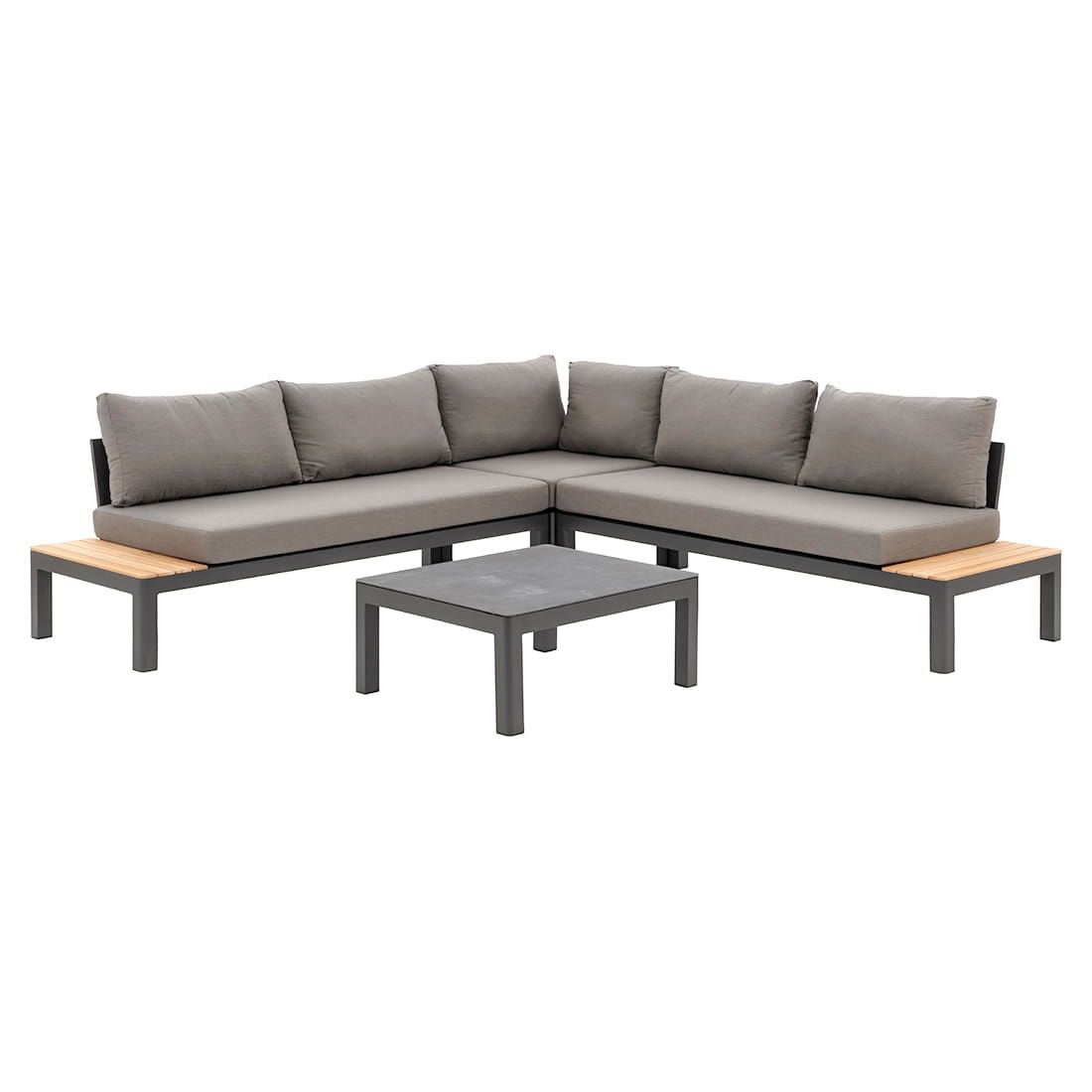 GARINO Lounge-Set Valencia Alu/Teak