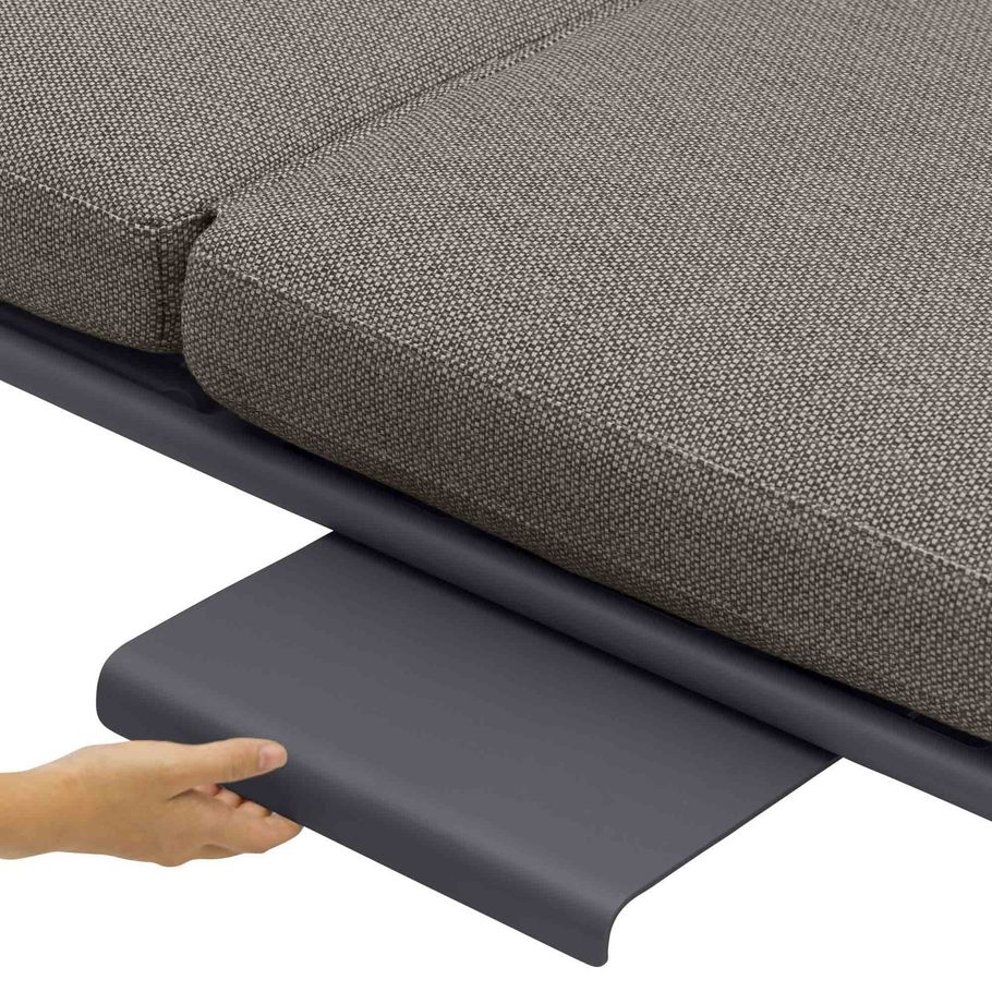 Zebra Somerset 3-Sitzer Alu graphite inkl. Kissen sutton grey
