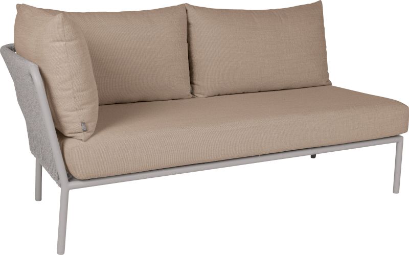 Stern Element Romy Lounge 2-Sitzer Armlehne rechts Aluminium greige Kissen 100% Polyacryl Muscat