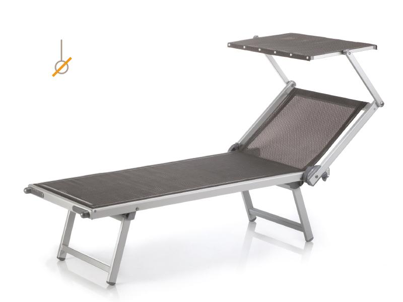 Original italienische Strandliege Rio mit Sonnendach