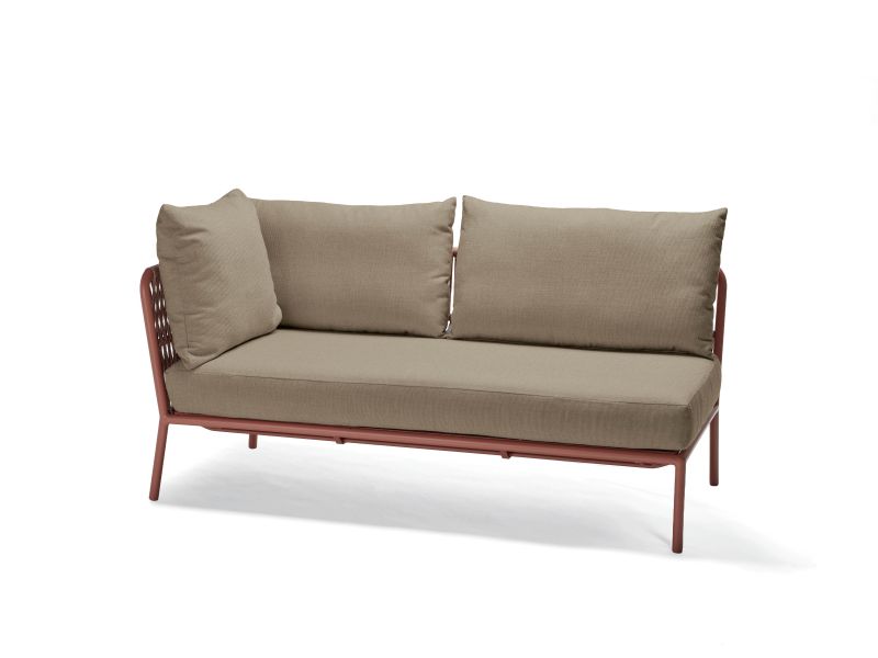 Stern Element 2-Sitzer Romy Lounge Aluminium/Kordel Terra Armlehne rechts Kissenset 100% Polyacryl Muskat