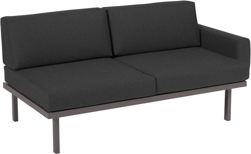 Karasek Modul Sylt 150x84 gepolsterte Armlehne links carbon D10 sooty