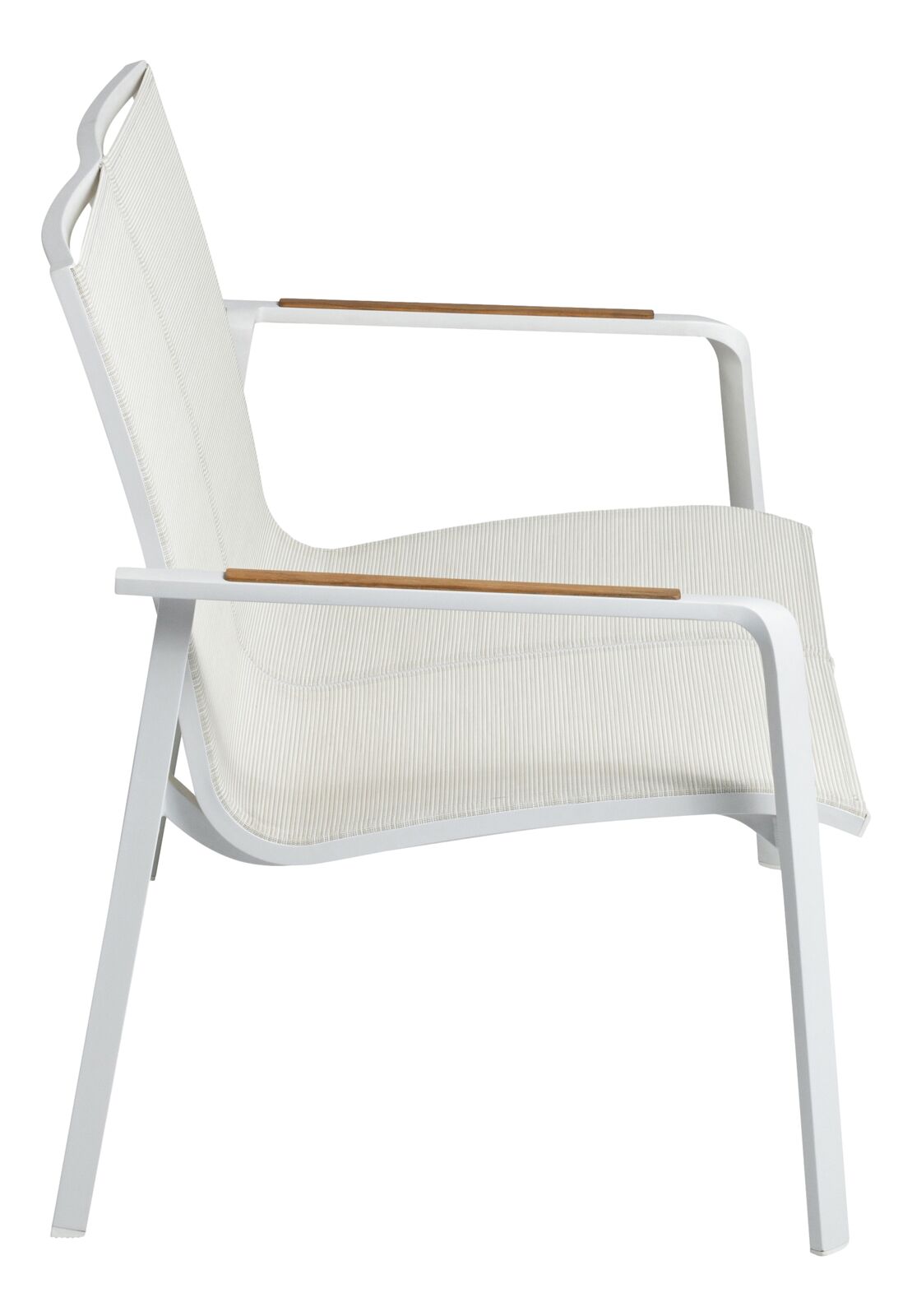 Kettler DIAMOND Lounge 2er Bank weiß matt / beige Armlehne Teak