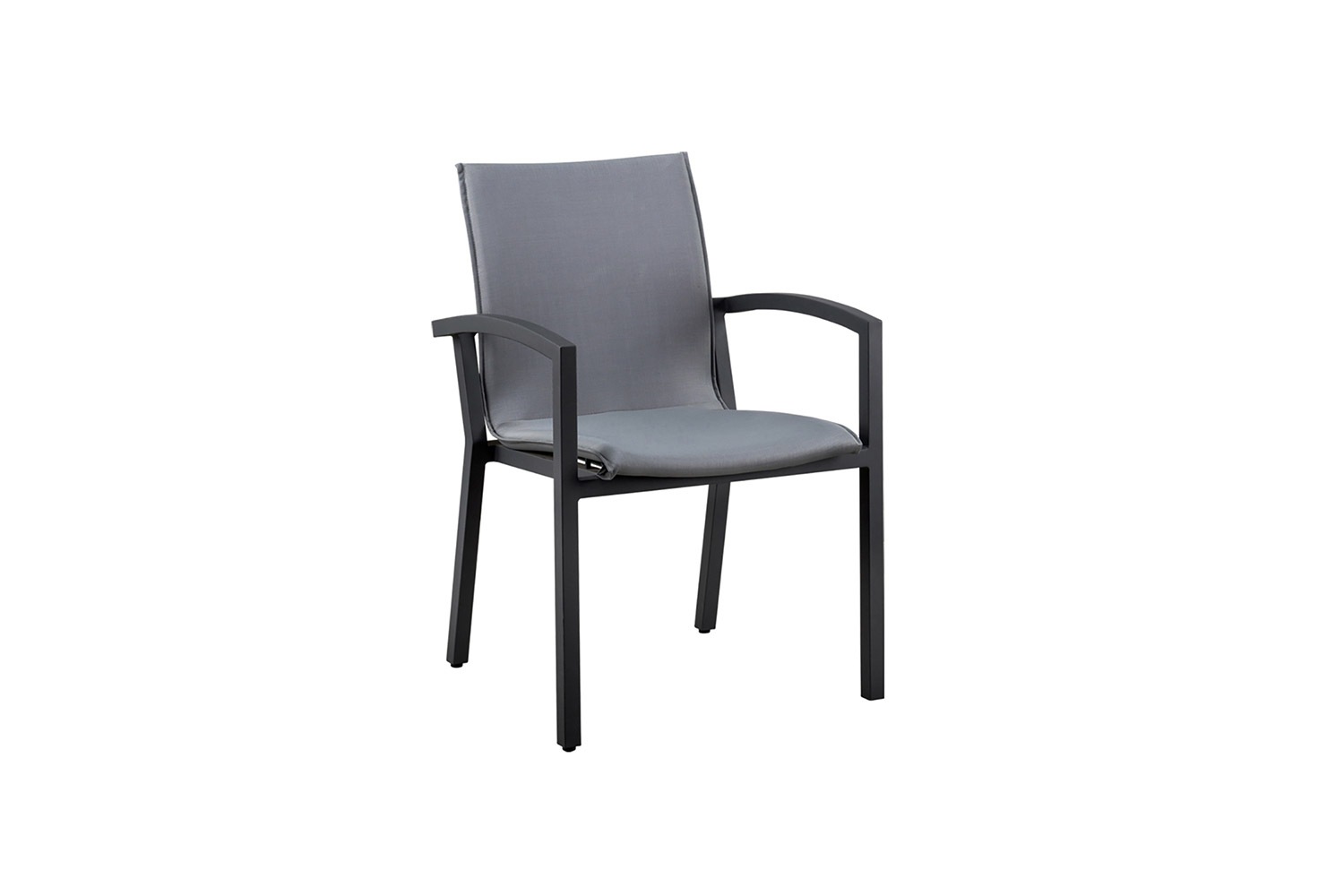 SUNS Verona Dining Sessel Aluminiumgestell Matt royal grau, Bezug Grau