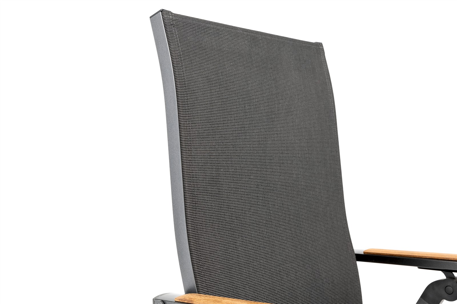 KETTLER DIAMOND Multipositionssessel Aluminium/Outdoorgewebe, Armlehne Teak anthrazit/ charcoal