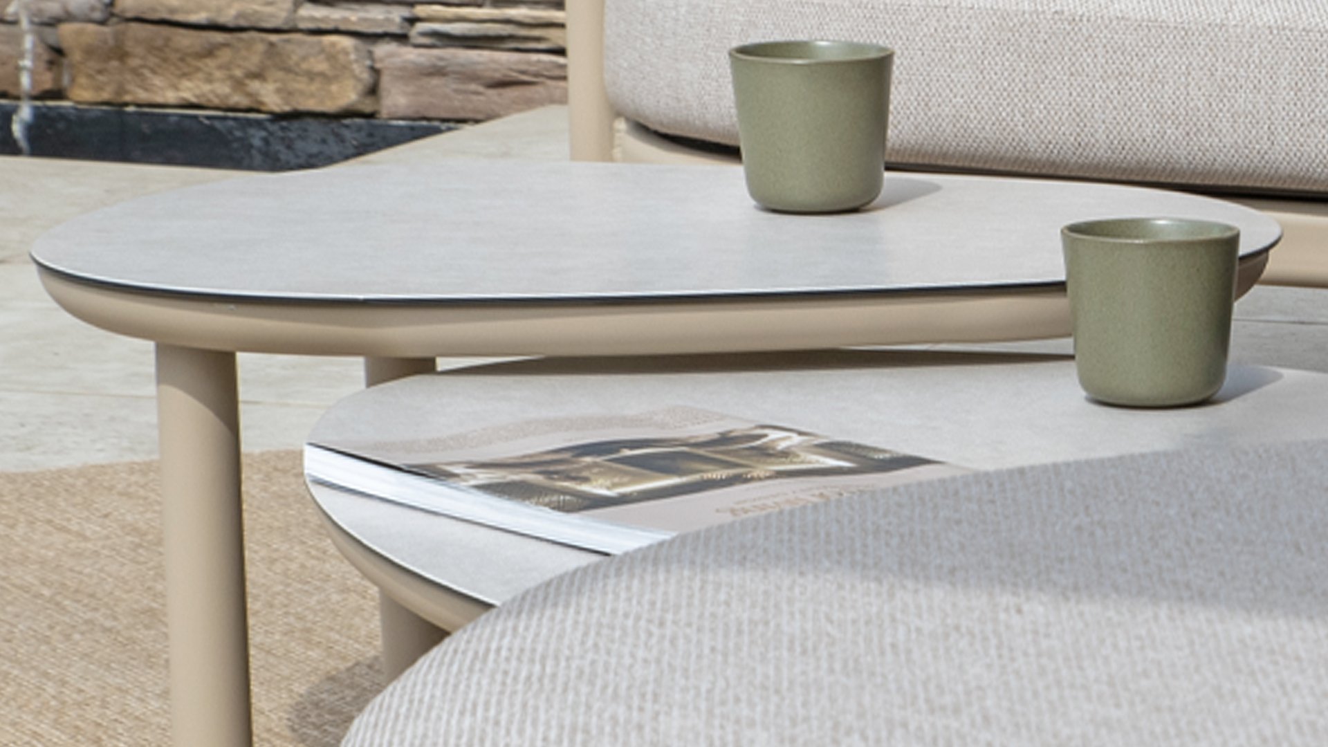 Taste by 4 Seasons Outdoor Kaffeetisch-Set Monroe Latte/Grau